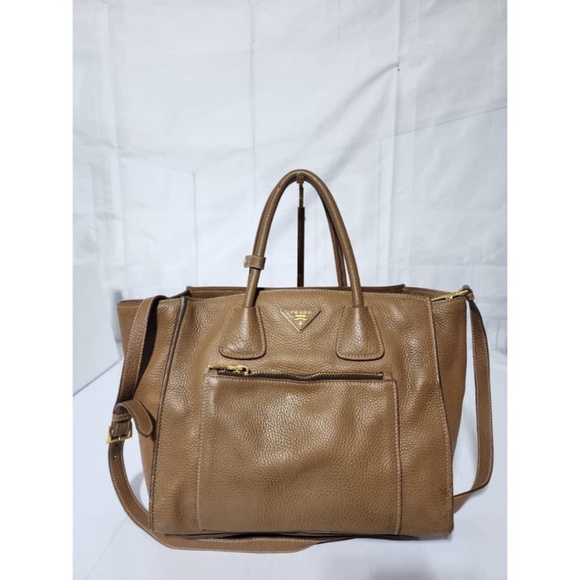 Authentic Prada Vitello Daino Tote Bag Brown - Picture 1 of 15
